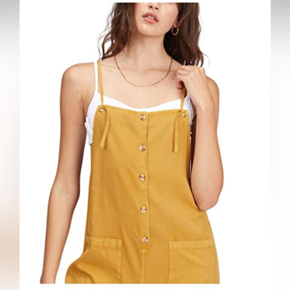 Billabong Beach Cruiser Wide-Leg Overalls for Women Yellow